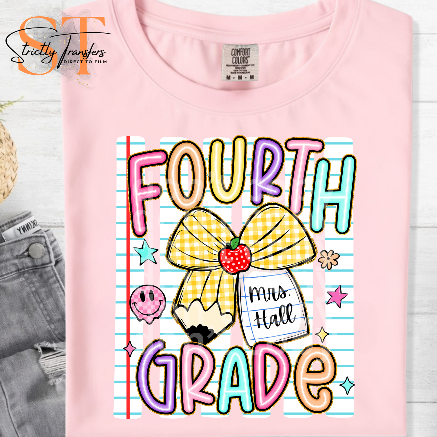 Personalized Pencil Grade Levels - Multiple Options Direct to Film Transfers