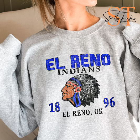 El Reno Indians Weathered Direct to Film Transfers