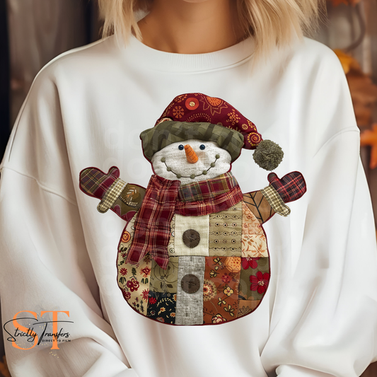 Patchwork Snowman Direct to Film Transfers