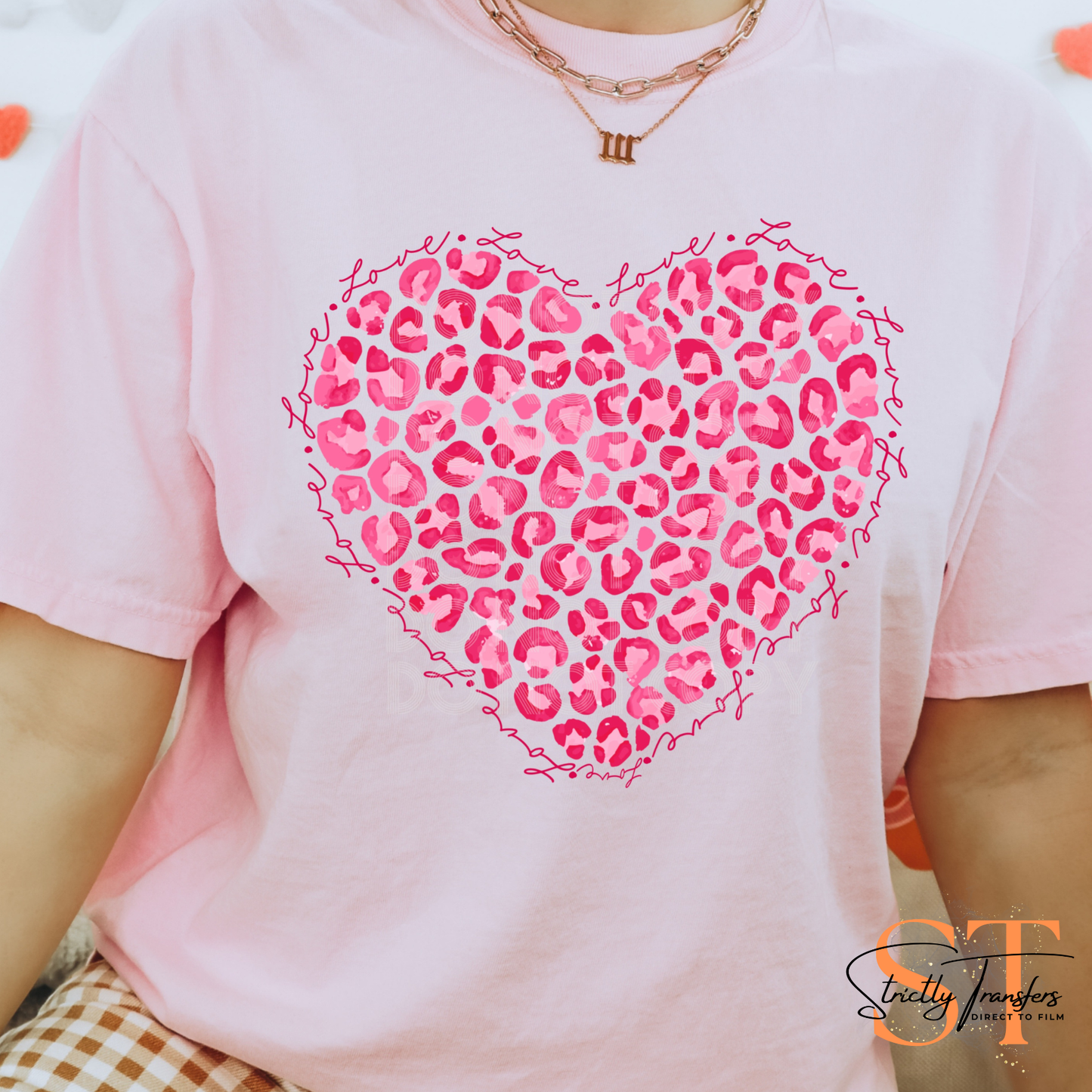 Love Leopard Heart Direct to Film Transfers