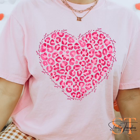 Love Leopard Heart Direct to Film Transfers