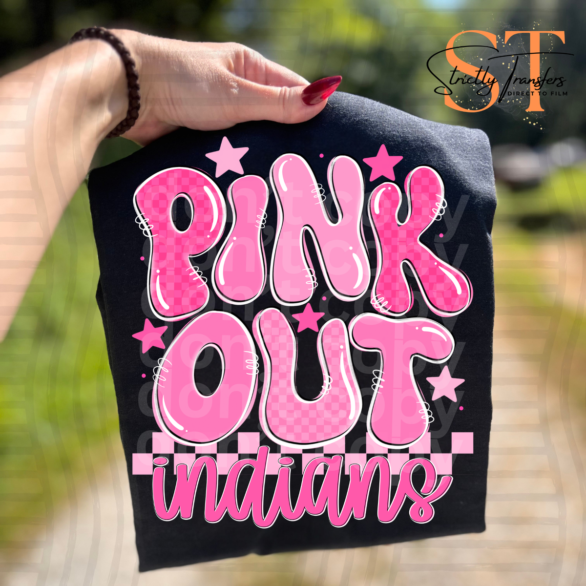 Pink Out Bubble Mascots Direct to Film Transfers