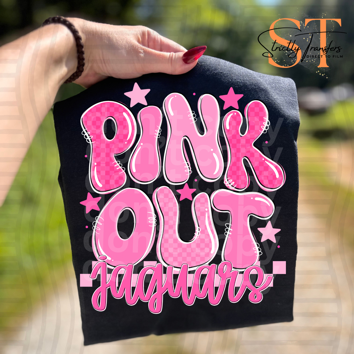 Pink Out Bubble Mascots Direct to Film Transfers