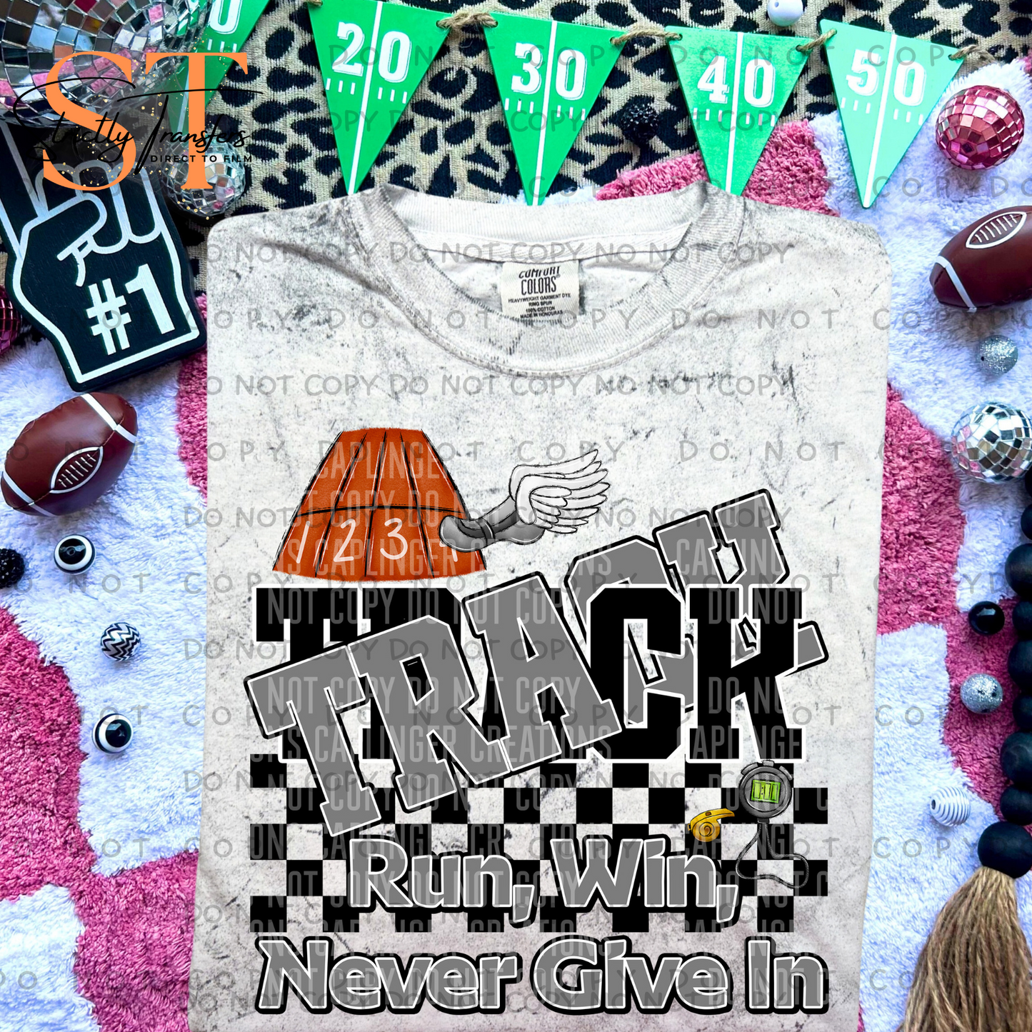 Run, Win, Never Give In Track Direct to Film Transfers