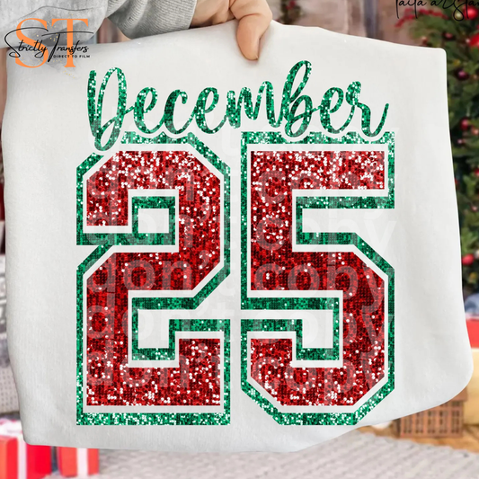 December 25 Faux Glitter Direct to Film Transfers