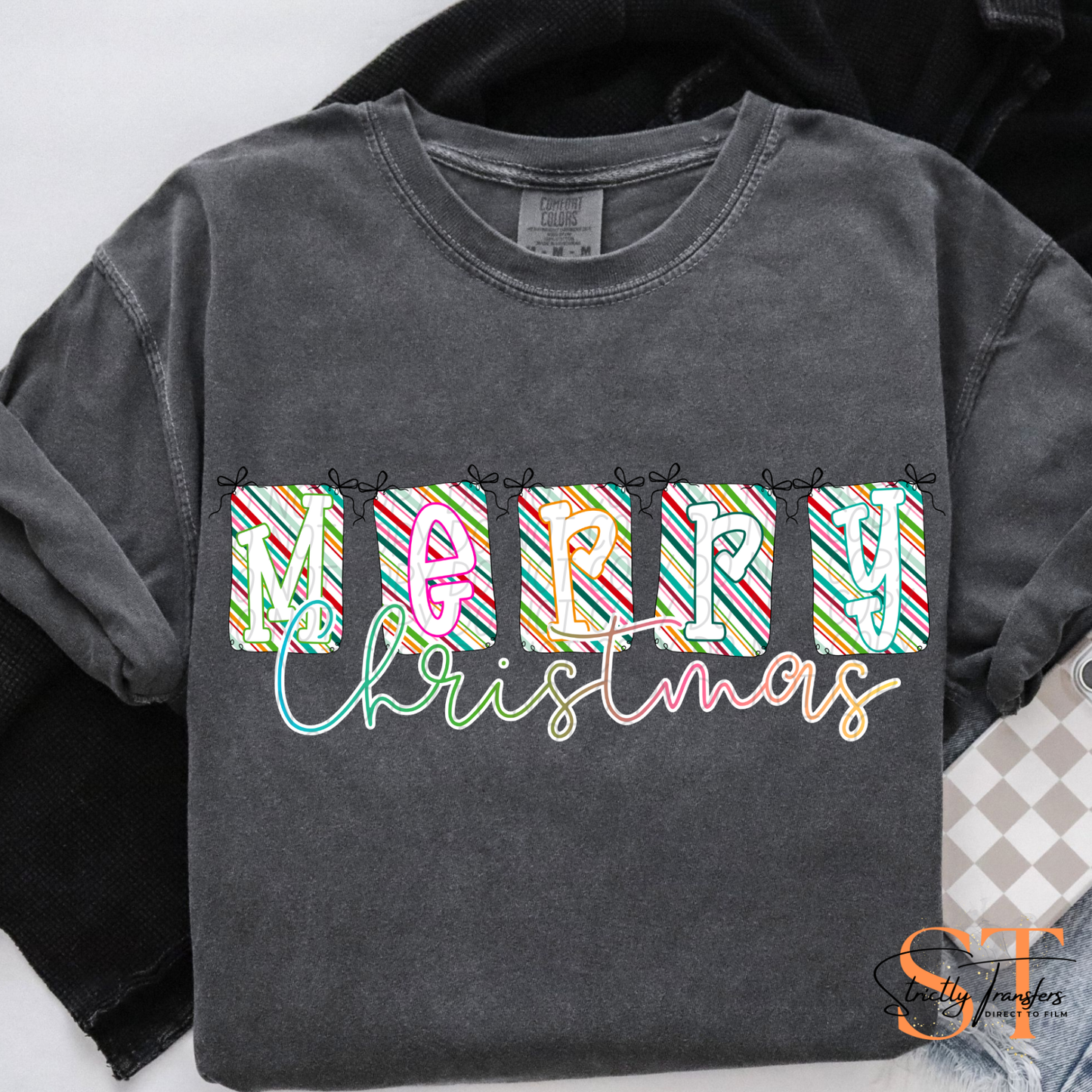 Merry Christmas Banner - Multiple Options Direct to Film Transfers