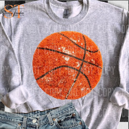 Basketball Faux Yarn & Sequin Direct to Film Transfers
