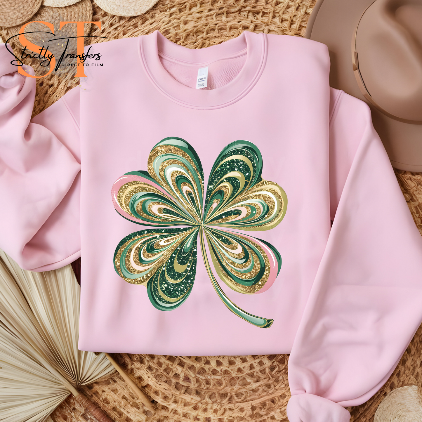 St. Patrick's Day Glitter Shamrock Direct to Film Transfers