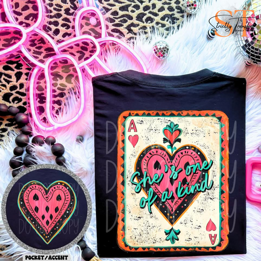 She's One of a Kind - pocket design included Direct to Film Transfers