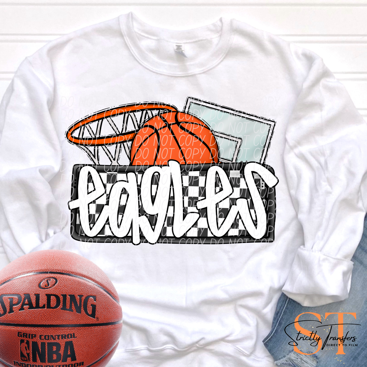 Eagles Checkered Basketball Direct to Film Transfers