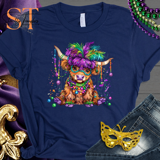 Highland Cow Mardi Gras Direct to Film Transfers
