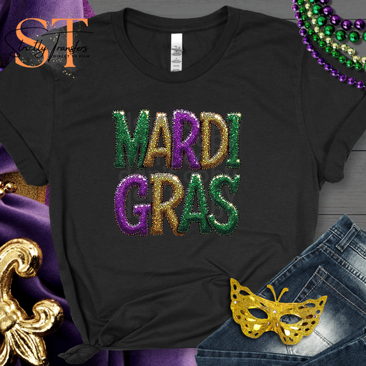 Faux Glitter Mardi Gras Direct to Film Transfers