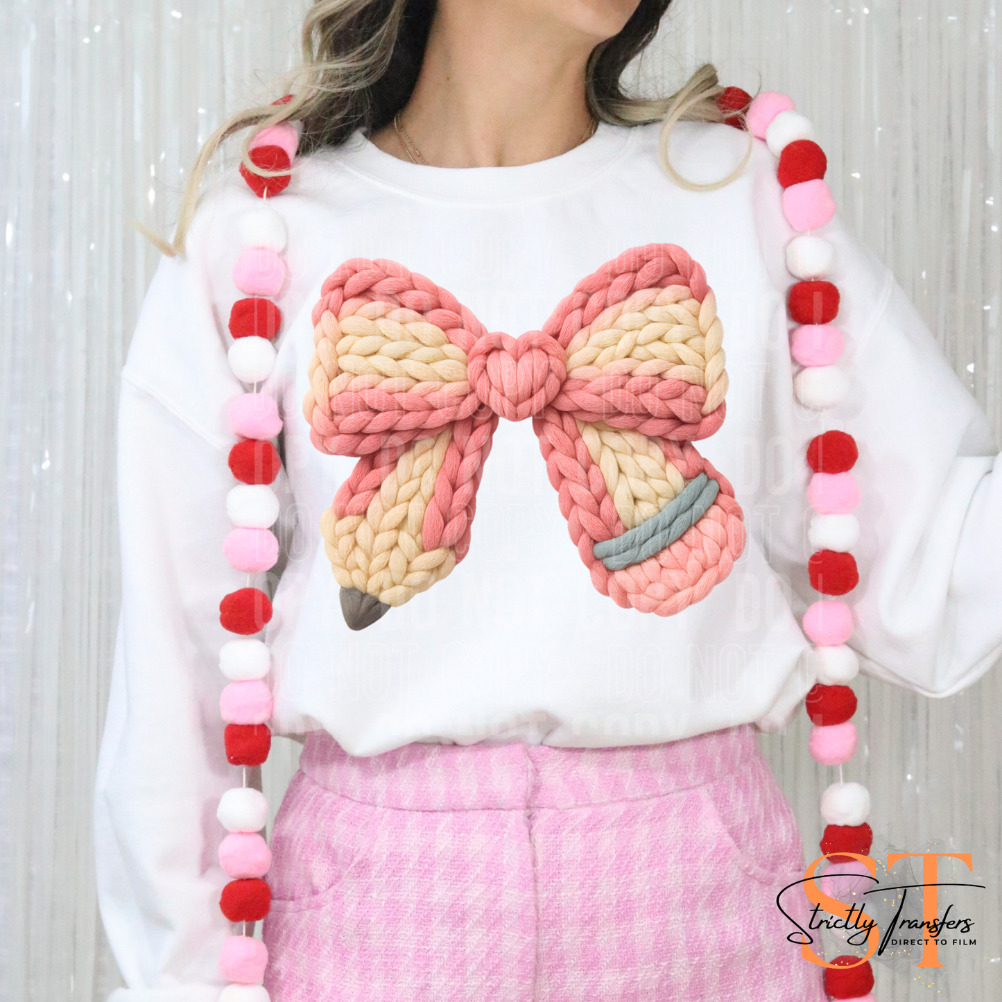 Valentine Pencil Bow Direct to Film Transfers