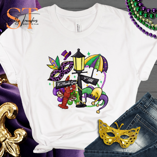 It's Mardi Gras Yall Direct to Film Transfers