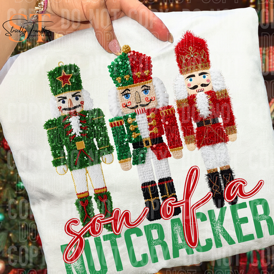Son of a Nutcracker Faux Yarn Direct to Film Transfers