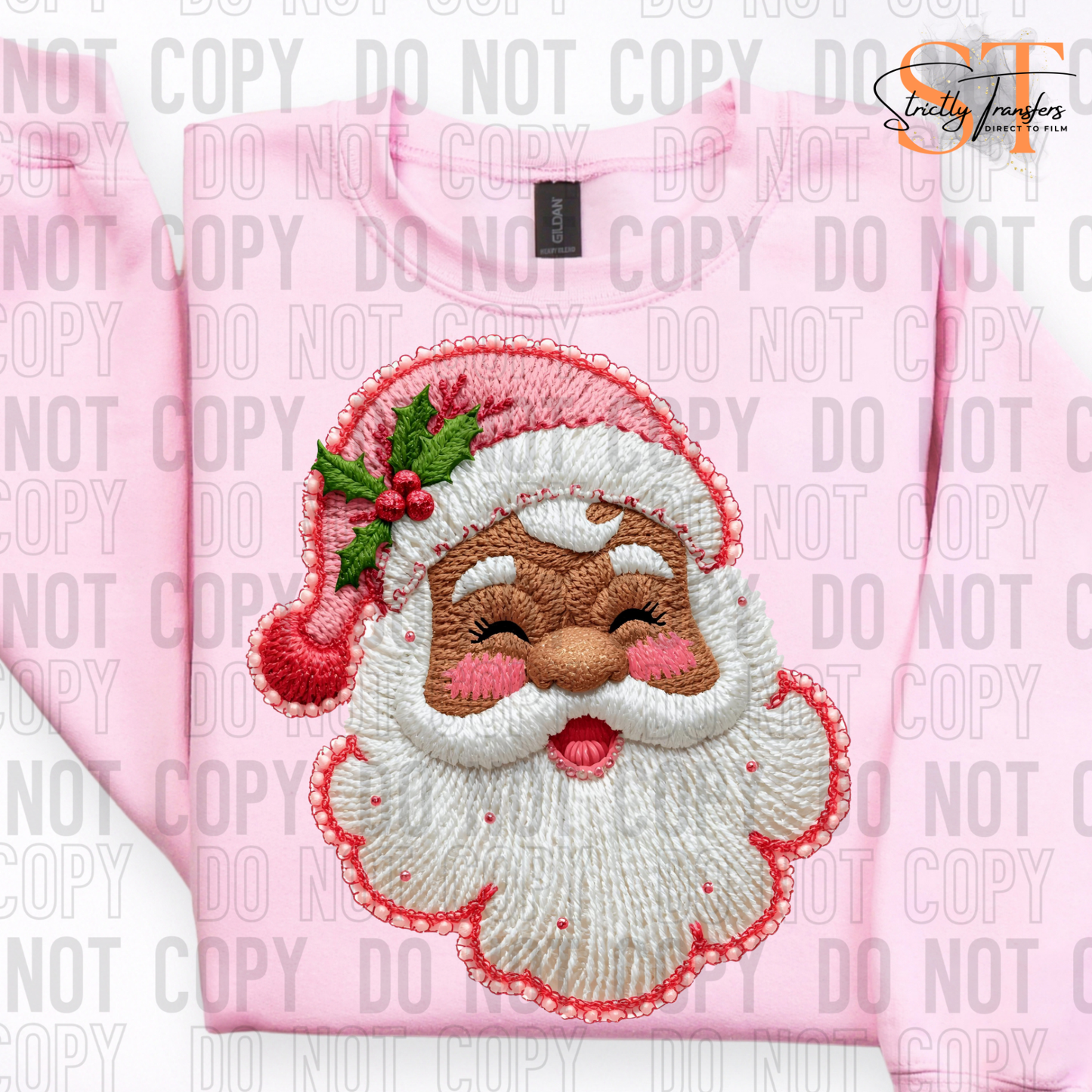 Santa Pink Faux Yarn Direct to Film Transfers