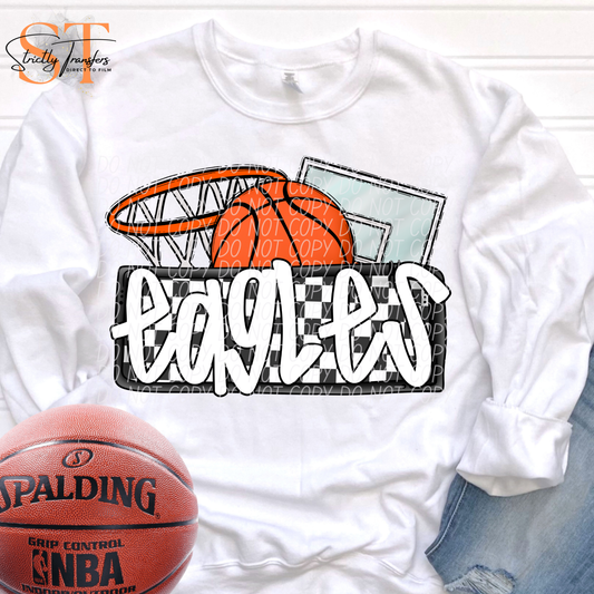 Eagles Checkered Basketball Direct to Film Transfers