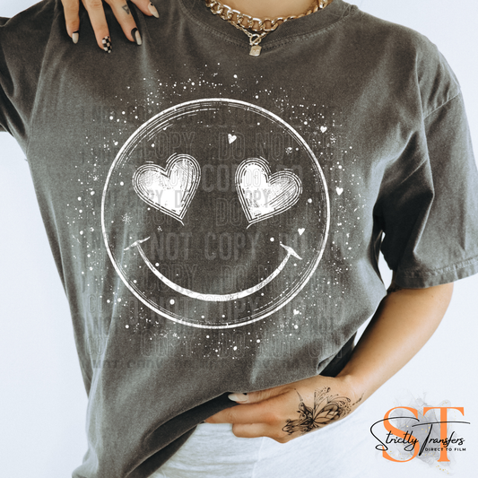 White Splatter Smile Direct to Film Transfers