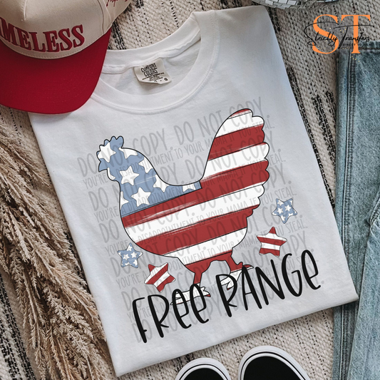 Free Range Patriotic Chicken Direct to Film Transfers