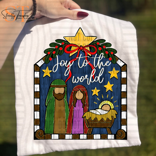 Hand drawn Joy to the World - 2 options Direct to Film Transfers