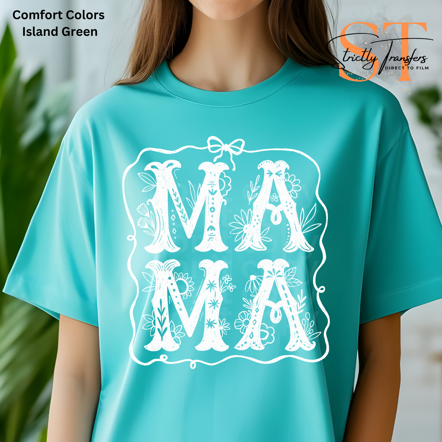 Mama with bow border - 2 options Direct to Film Transfers