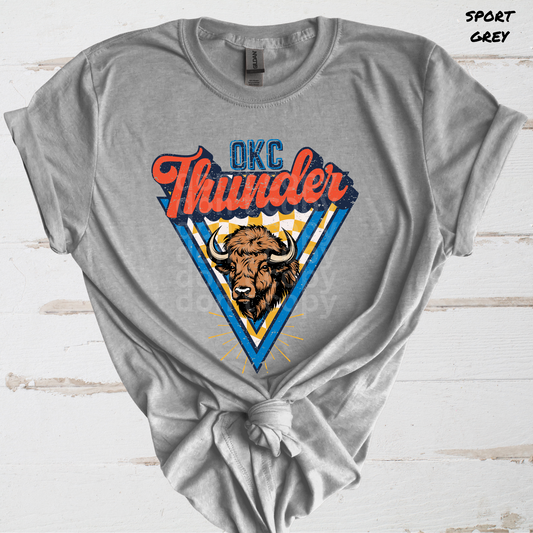 Retro/Vintage OKC Thunder Bison Direct to Film Transfers