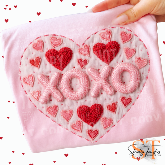 XOXO Faux Embroidery Direct to Film Transfers