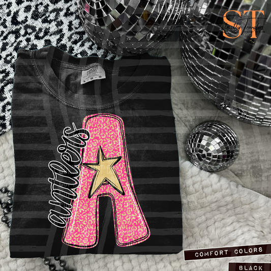 Antlers Pink Leopard Initial Direct to Film Transfers
