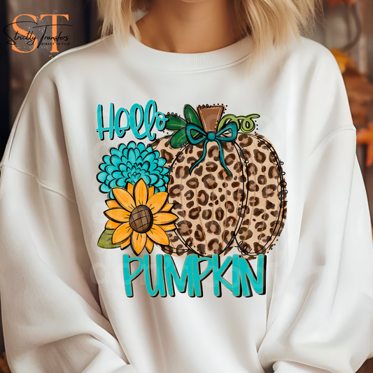 Hello Pumpkin Leopard Direct to Film Transfers