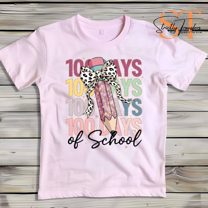 Coquette 100 Days of School Pencil Direct to Film Transfers