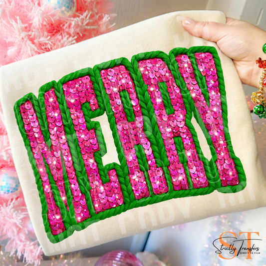 Merry Faux Sequin Direct to Film Transfers