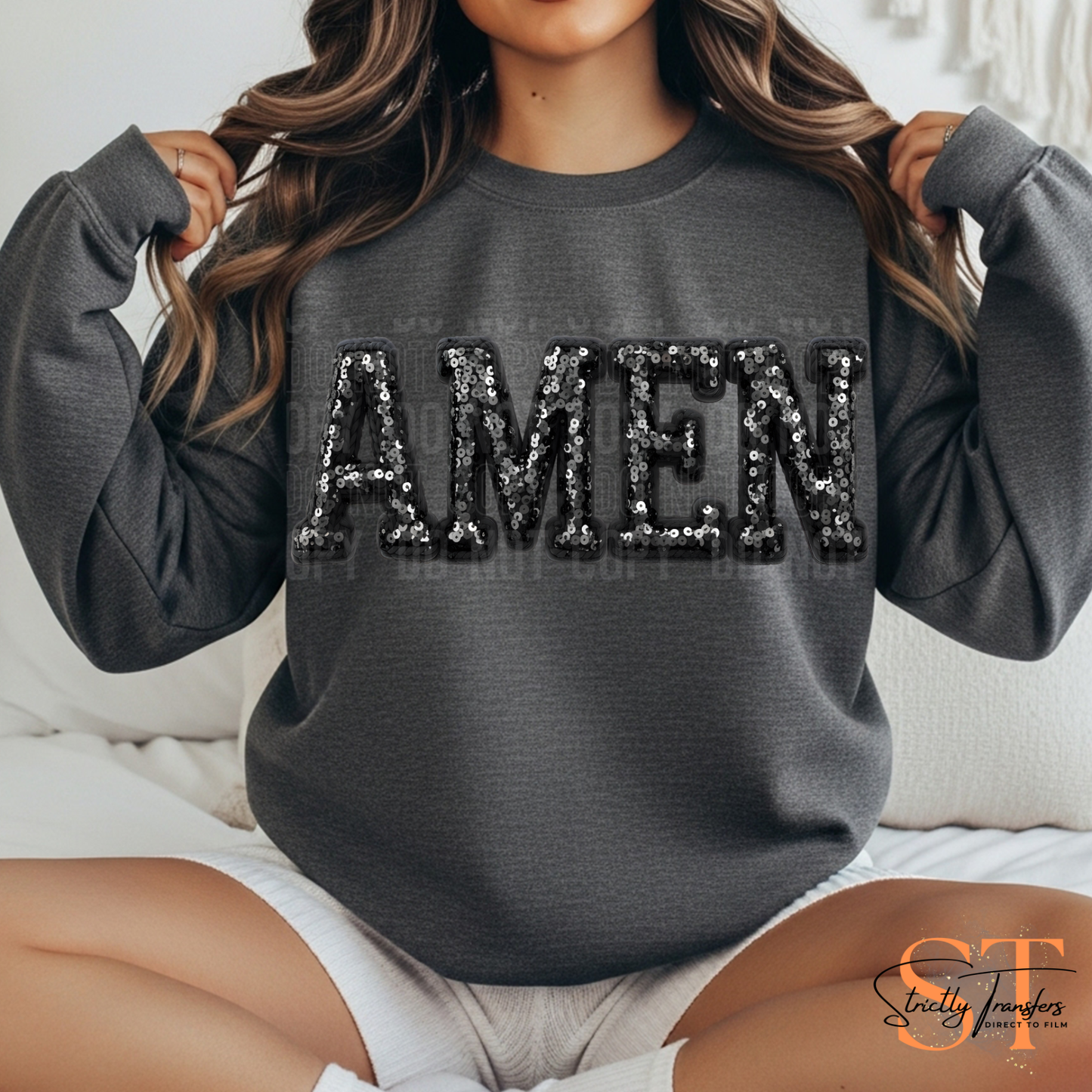 Amen Faux Sequin Direct to Film Transfers