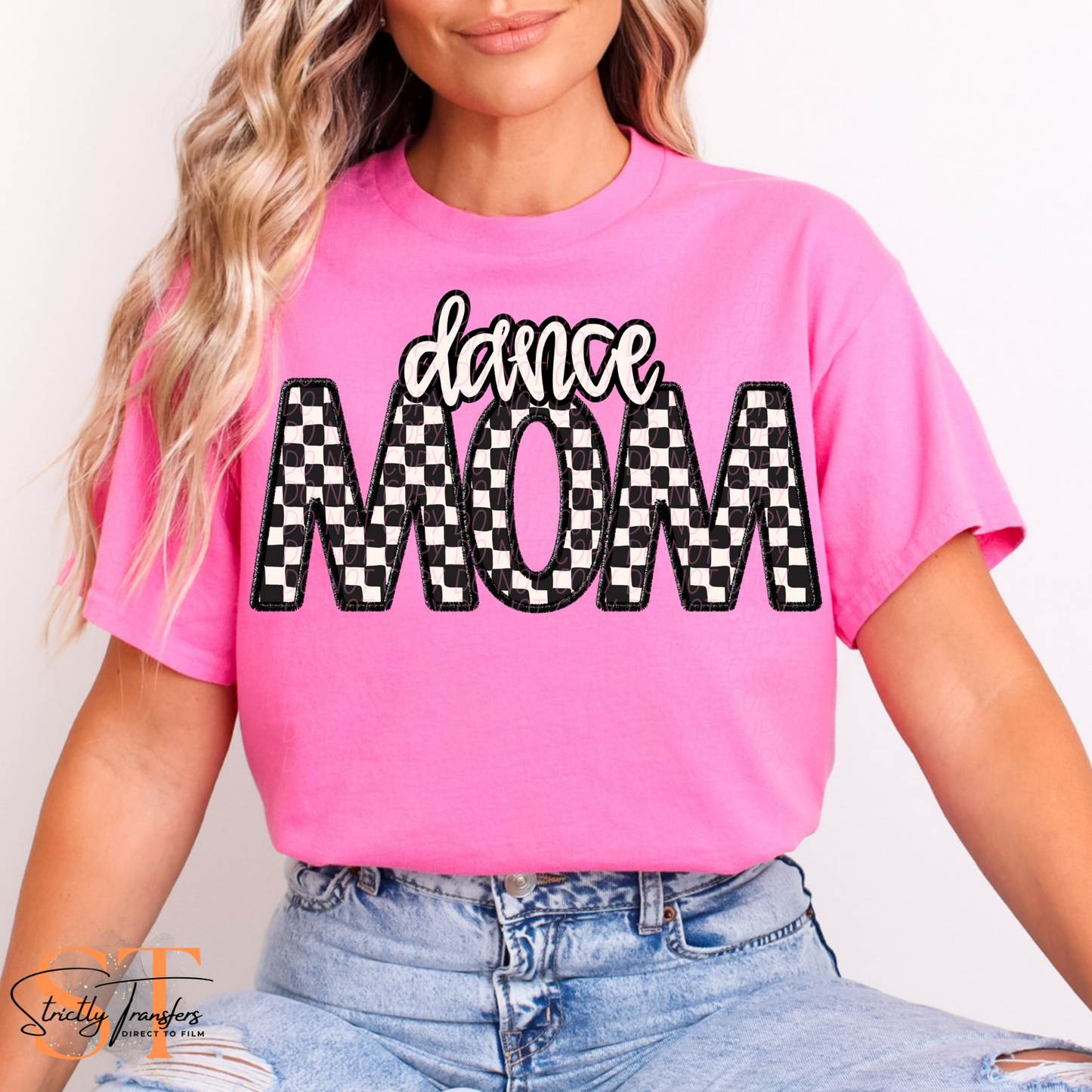 Checkered Dance Mom Direct to Film Transfers