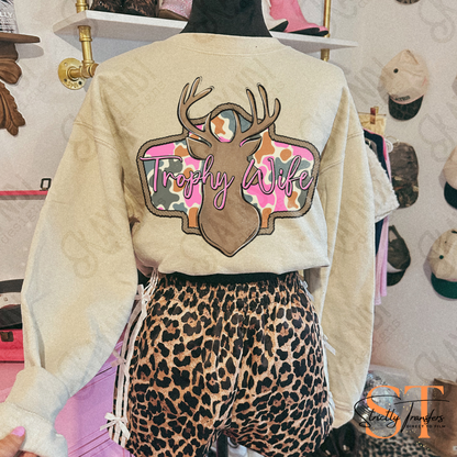 Trophy Wife Pink Direct to Film Transfers