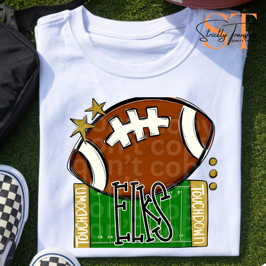 Touchdown Elks Direct to Film Transfers