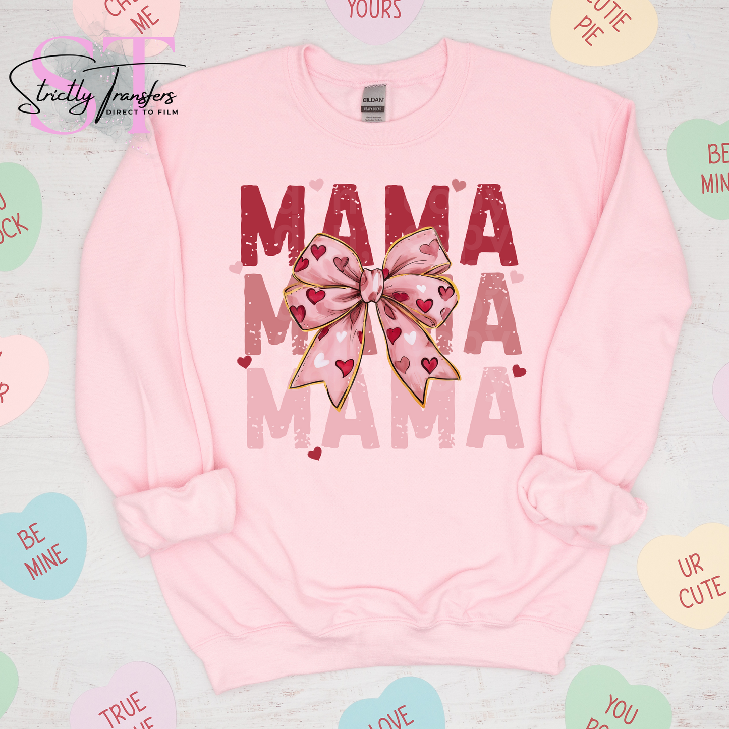 Mama Pink Bow Direct to Film Transfers