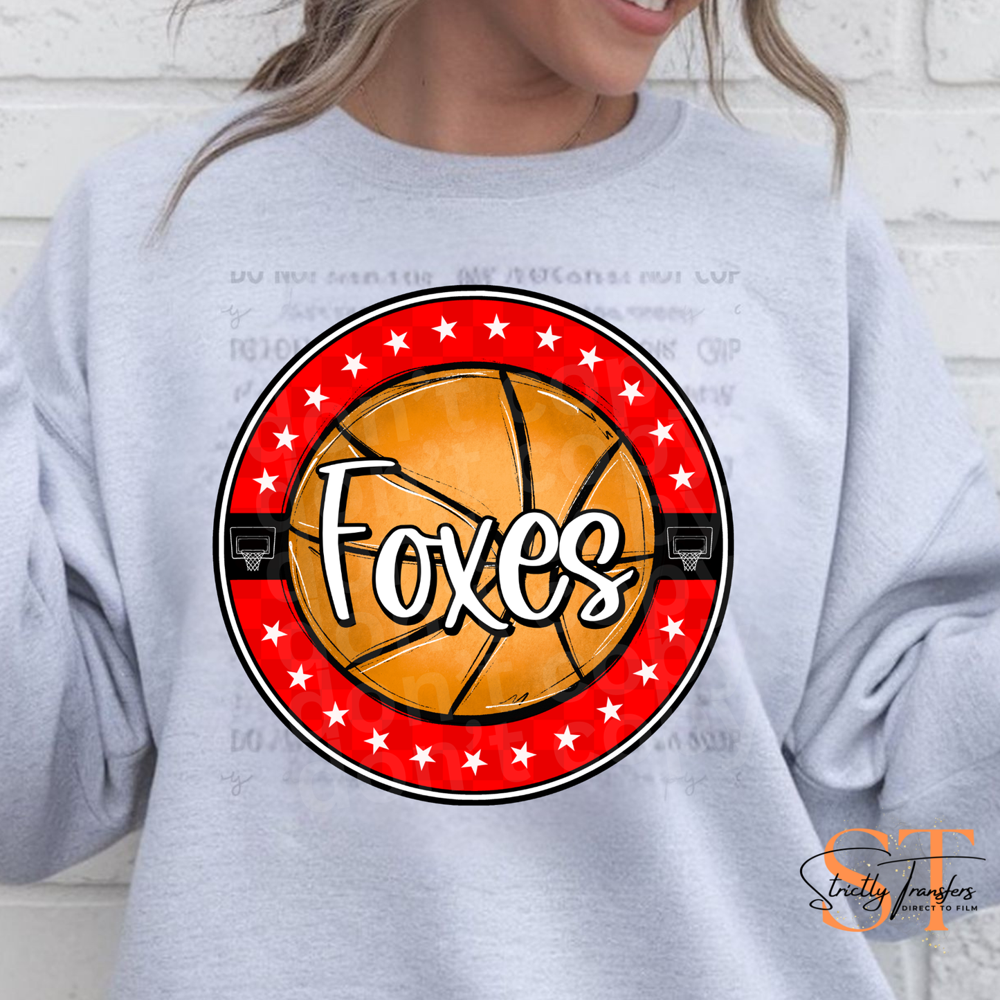 Foxes Basketball Star Circle Direct to Film Transfers
