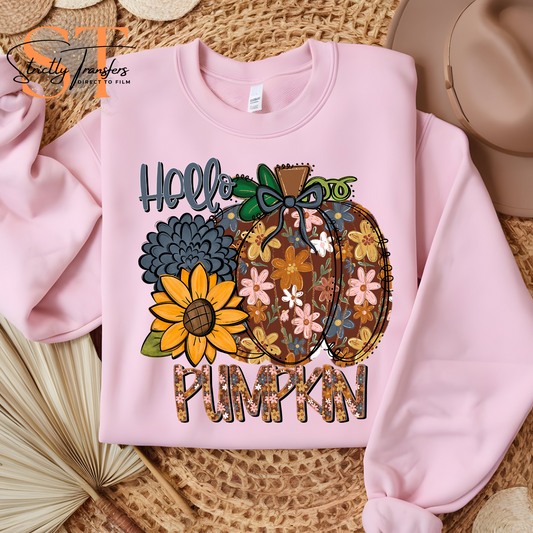 Hello Pumpkin Flowered Direct to Film Transfers