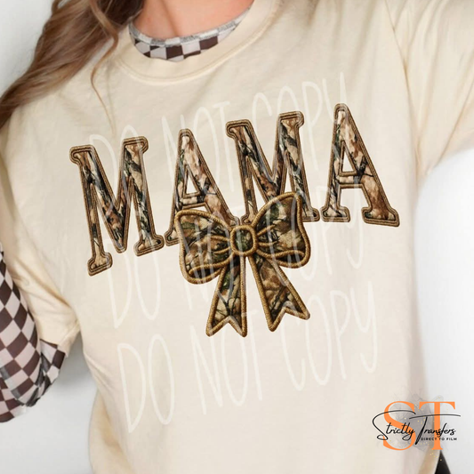 Mama Camo Bow Direct to Film Transfers