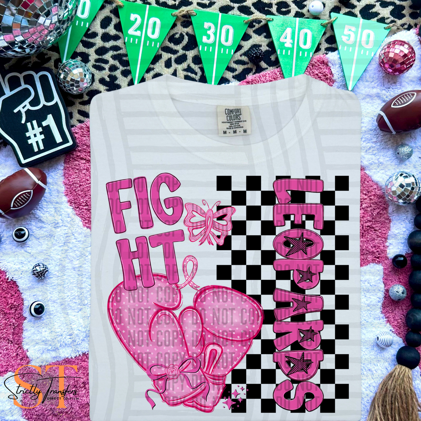Leopards Fight Pink Out Direct to Film Transfers