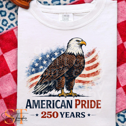 American Pride Eagle (for white/natural shirts ONLY) Direct to Film Transfers
