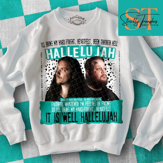 Hard Fought Hallelujah Teal - 2 options Direct to Film Transfers