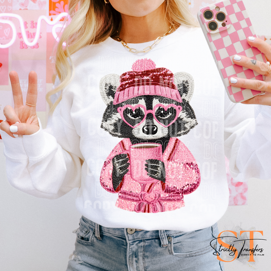 Valentine Racoon Direct to Film Transfers