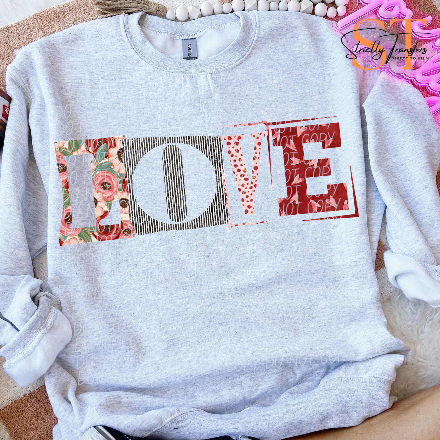 Love Floral Direct to Film Transfers