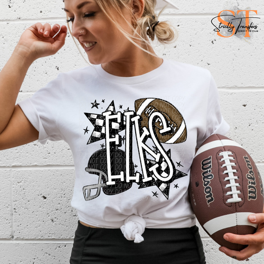 Elks Checkered Football Direct to Film Transfers