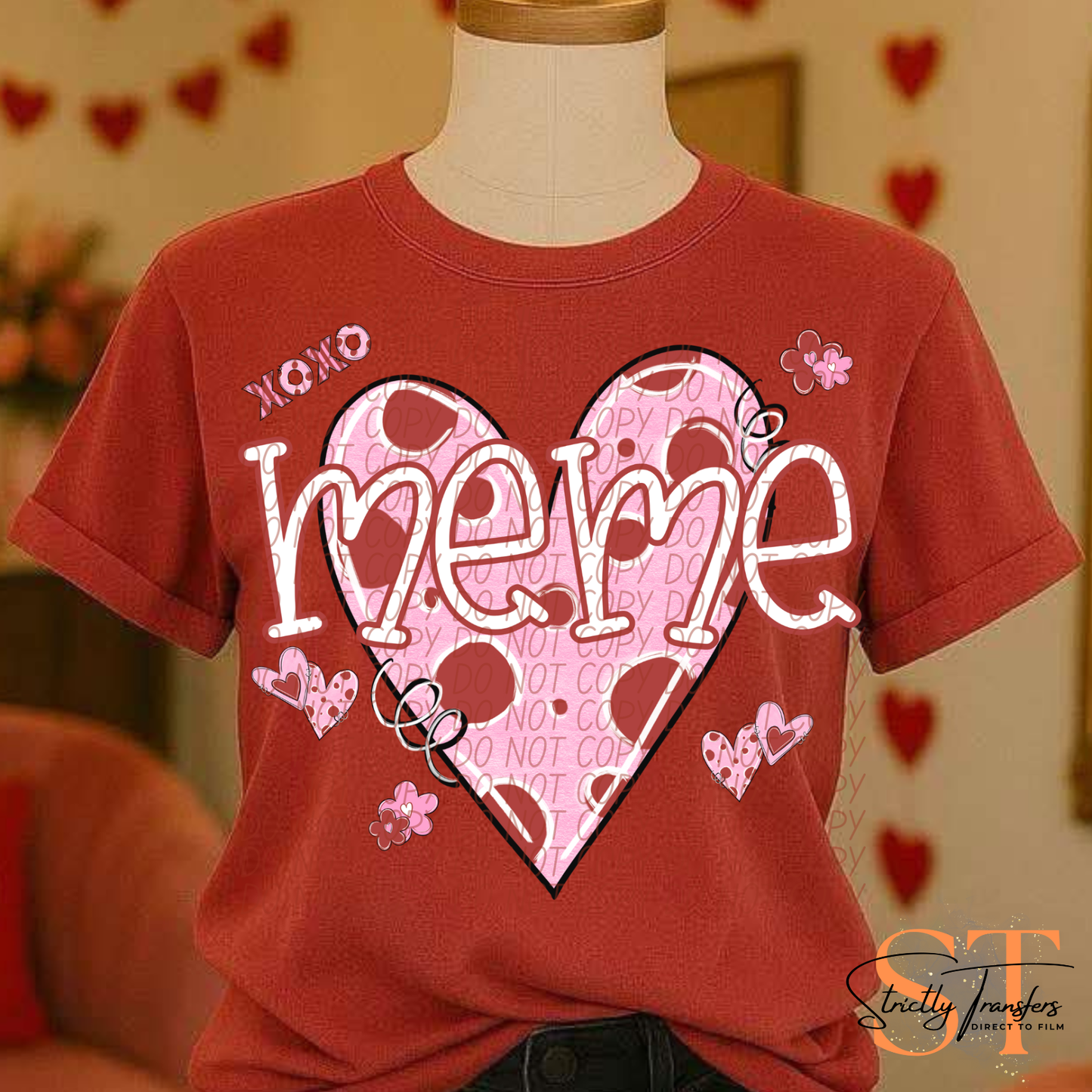 Valentine Heart Names- 11 options Direct to Film Transfers