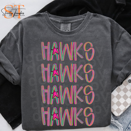 Hawks Brushstroke Quad Direct to Film Transfers