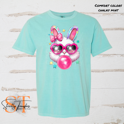 Pink Easter Bunny Bubble Direct to Film Transfers