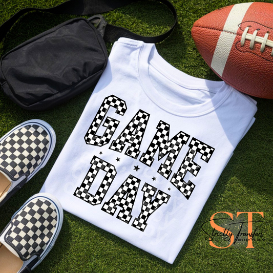 Checkered Game Day - 2 options Direct to Film Transfers