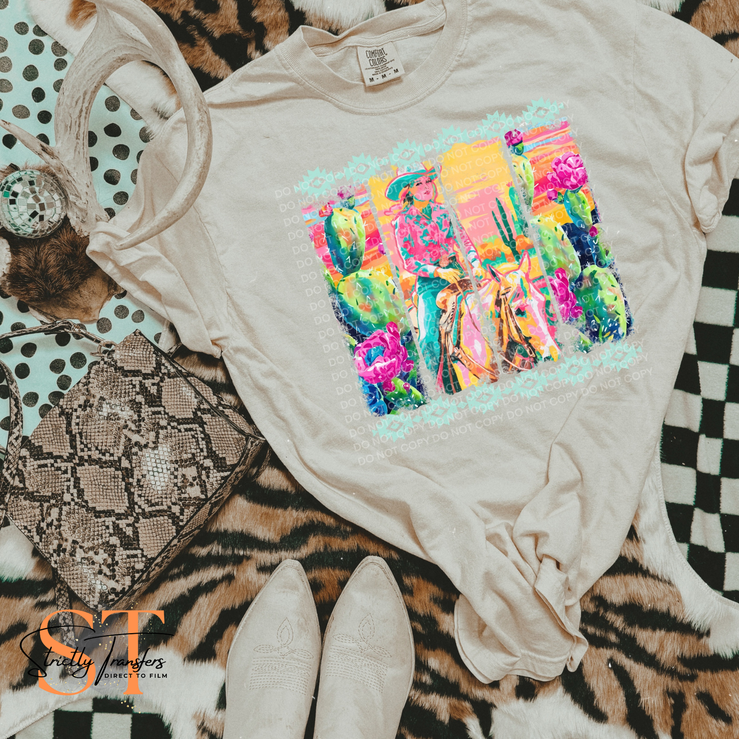 Cowgirl Brushstroke Direct to Film Transfers